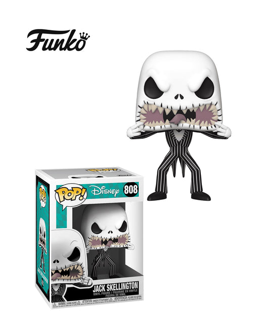 Figura Funko Pop! Disney Jack Skellington #808 en caja, personaje principal de El Extraño Mundo de Jack, edición coleccionable disponible en Figuras Chile.