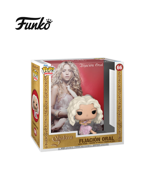 Figura Funko Pop! Shakira Fijación Oral #66 en caja, homenaje a la cantante colombiana con su icónico estilo, edición coleccionable disponible en Figuras Chile.