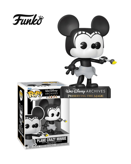 Figura Funko Pop! Walt Disney Archives Plane Crazy Minnie en caja, edición especial basada en la película clásica Plane Crazy, disponible en Figuras Chile.